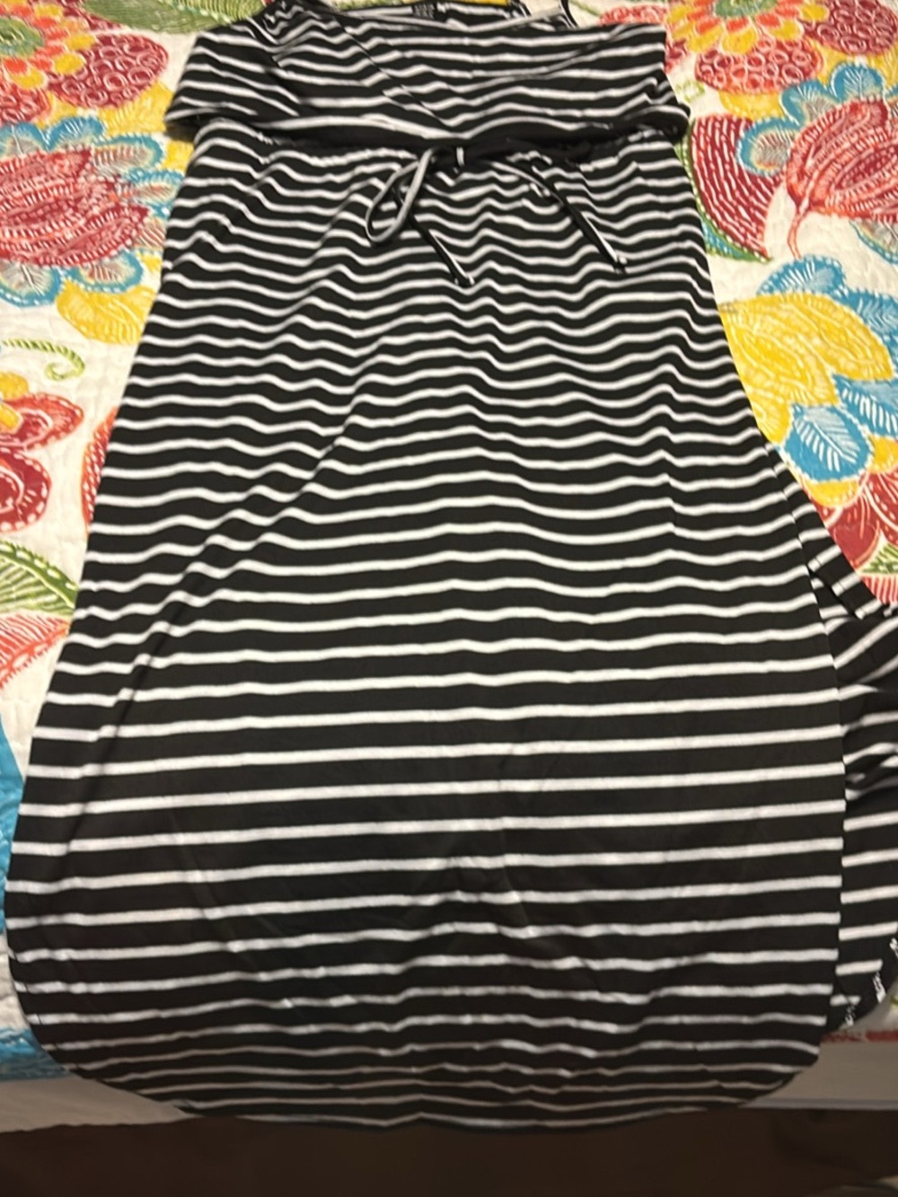 SHEIN Black and White Striped Maxi Dress